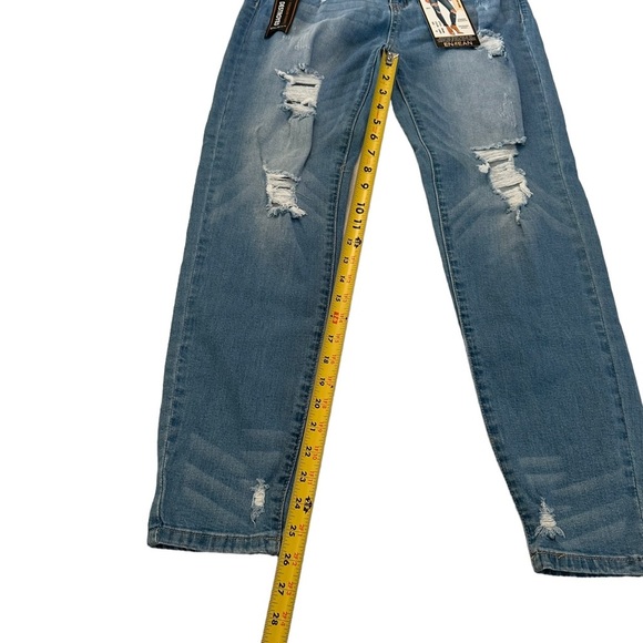 Enjean Midrise Ankle Length Destroyed Distressed Skinny Fit Jeans Size 13 - Picture 13 of 17
